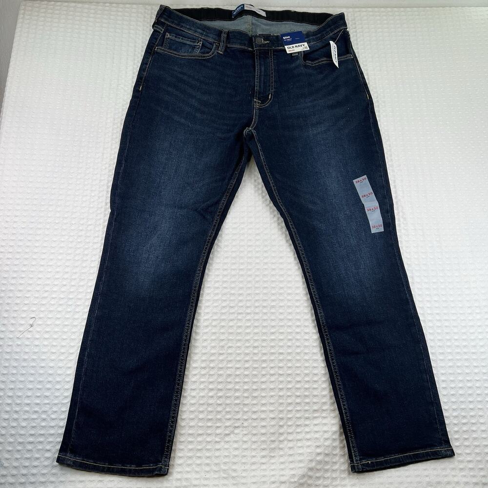 Old Navy Men’s 38x30 Slim 360 Stretch Jeans Dark Wash Denim New With Tags